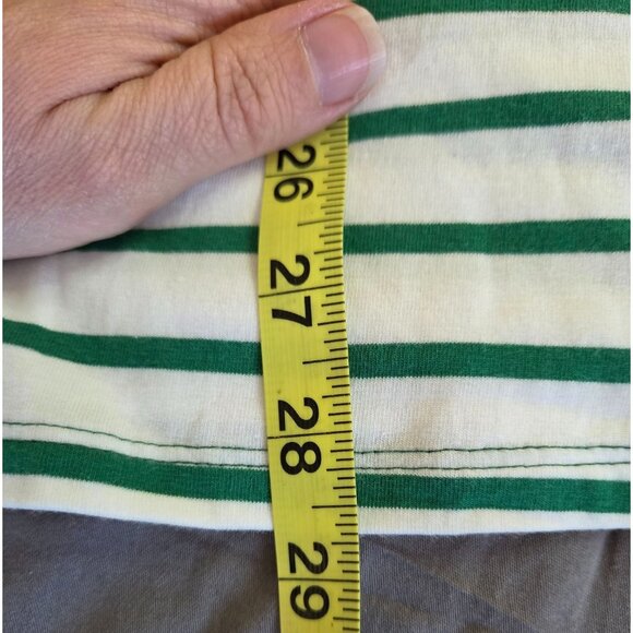 Lauren Conrad Women's Size 3X Green White Striped Boat Neck Short Sleeve Cotton - Picture 10 of 10
